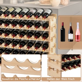 Costway  Στοιβαζόμενη αρθρωτή κάβα κρασιού για 60 φιάλες 6 επιπέδων...