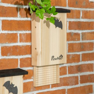 PawHut Σετ από 3 Ξύλινες Φωλιές για Νυχτερίδες από Έλατο για Εξωτερ...