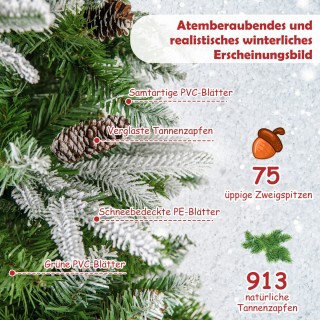 Costway 225 εκ. Ύψος Φωτιζόμενο Χιονισμένο Χριστουγεννιάτικο Δέντρο... Costway 225 εκ. Ύψος Φωτιζόμενο Χιονισμένο Χριστουγεννιάτικο Δέντρο...