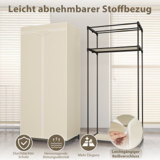 Costway Υφασμάτινη Ντουλάπα με Κρεμαστή Ράβδο & Ράφι Αναδίπλωσης, Μ... Costway Υφασμάτινη Ντουλάπα με Κρεμαστή Ράβδο & Ράφι Αναδίπλωσης, Μ...