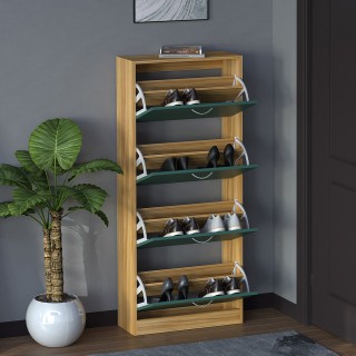 BAKAJI Ντουλάπα παπουτσιών 4 φύλλων με ράφια διπλού βάθους με λαβή... BAKAJI Ντουλάπα παπουτσιών 4 φύλλων με ράφια διπλού βάθους με λαβή...