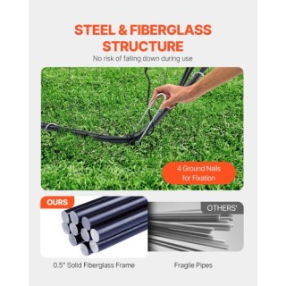 VEVOR Φορηστός Στόχος Ποδοσφαίρου 12x6 ft για Παιδιά με Δίχτυ και Τ...