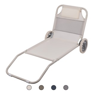 Galileo Ξαπλώστρα θαλάσσης με ρόδες, δομή από ανθρακοχάλυβα, κάθισμ... Galileo Ξαπλώστρα θαλάσσης με ρόδες, δομή από ανθρακοχάλυβα, κάθισμ...