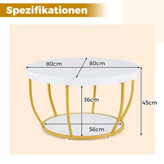 Costway Τραπέζι Καφέ Στρογγυλό με Δύο Επίπεδα και Μεταλλικό Πλαίσιο... Costway Τραπέζι Καφέ Στρογγυλό με Δύο Επίπεδα και Μεταλλικό Πλαίσιο...
