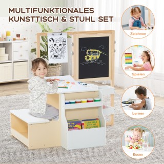 Costway Παιδικό Σετ Καβαλέτου 6 σε 1 με Διπλής Όψης Πίνακα από Ξύλο... Costway Παιδικό Σετ Καβαλέτου 6 σε 1 με Διπλής Όψης Πίνακα από Ξύλο...