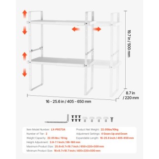 VEVOR Διπλό Ράφι Οργάνωσης Ντουλαπιού για Μπαχαρικά TMSDLJTZSFWDMPV... VEVOR Διπλό Ράφι Οργάνωσης Ντουλαπιού για Μπαχαρικά TMSDLJTZSFWDMPV...