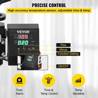 Μηχανή Θερμομεταφοράς VEVOR 10x12, 2σε1 για Μπλουζάκια & Καπέλα  DG...