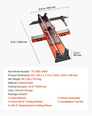 VEVOR Χειροκίνητος Κόφτης Πλακιδίων 1000 mm με Αναβαθμισμένη Κεφαλή...