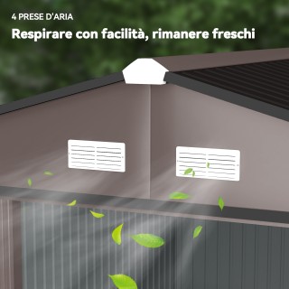 Outsunny Καλύβα Κήπου με 2 Συρόμενες Πόρτες και 4 Αεραγωγούς από Ατ... Outsunny Καλύβα Κήπου με 2 Συρόμενες Πόρτες και 4 Αεραγωγούς από Ατ...