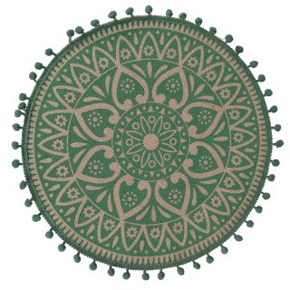 Villa DEste  Σετ 6 τμχ Στρογγυλό σουπλά από γιούτα Green 5918481