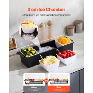 VEVOR Δίσκος Σερβιρίσματος με 4 Θήκες και Καπάκι LZDWFWQHSSLZ7W4JHV0 VEVOR Δίσκος Σερβιρίσματος με 4 Θήκες και Καπάκι LZDWFWQHSSLZ7W4JHV0