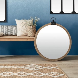 Atmosphera Επιτοίχιος Στρογγυλός Καθρέφτης με Ξύλινο Σκελετό στα 50... Atmosphera Επιτοίχιος Στρογγυλός Καθρέφτης με Ξύλινο Σκελετό στα 50...