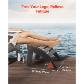 VEVOR Πτυσσόμενο Υποπόδιο Adirondack HDPE Μαύρο KZDADLDKTTBPJARZTV0