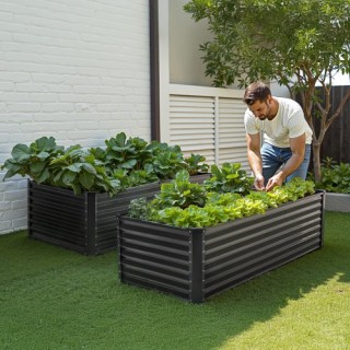 VEVOR Μεταλλικό Υπερυψωμένο Κήπο 6x3x2 πόδια Εξωτερική Γαλβανισμένη...