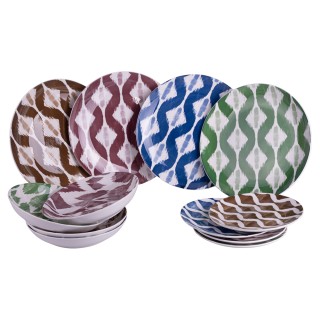 Galileo Σετ πιάτων 12 τεμαχίων από πορσελάνη, 4 διαφορετικά σχέδια ...