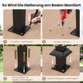 Costway Πλαϊνή Κουπαστή 104 εκ. με Ρυθμιζόμενη Γωνία για Είσοδο και...