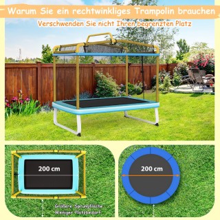 Costway Ορθογώνιο 3-σε-1 τραμπολίνο για παιδιά με δίχτυ Μπλε + Κίτ... Costway Ορθογώνιο 3-σε-1 τραμπολίνο για παιδιά με δίχτυ Μπλε + Κίτ...