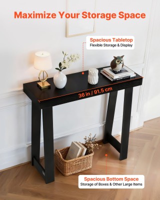 VEVOR Ξύλινη Κονσόλα 91.5 x 30.5 x 81 cm, Μαύρο BSXGZEKXDFDC2HZOH001V0 VEVOR Ξύλινη Κονσόλα 91.5 x 30.5 x 81 cm, Μαύρο BSXGZEKXDFDC2HZOH001V0