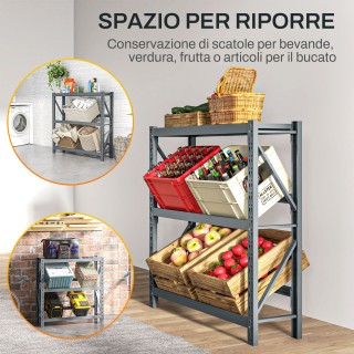 HOMCOM Ράφι για 6 Κιβώτια Ποτών Αυτοστηριζόμενο με 3 Επίπεδα και Ρ... HOMCOM Ράφι για 6 Κιβώτια Ποτών Αυτοστηριζόμενο με 3 Επίπεδα και Ρ...