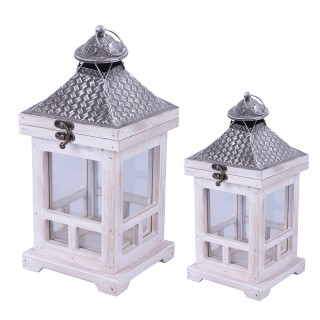 Galileo Σετ 2 διακοσμητικά φανάρια 21x21x47cm και 145x145x32cm λευκ... Galileo Σετ 2 διακοσμητικά φανάρια 21x21x47cm και 145x145x32cm λευκ...