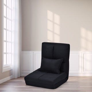 Costway Ρυθμιζόμενη Μαύρη Καρέκλα Δαπέδου με Μαξιλάρι HW66919BK