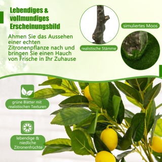 Costway 120 εκ. Τεχνητό δέντρο λεμονιάς με γλάστρα & 18 λεμόνια Λεμ... Costway 120 εκ. Τεχνητό δέντρο λεμονιάς με γλάστρα & 18 λεμόνια Λεμ...