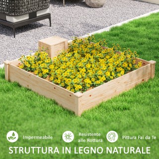 Outsunny Εξωτερική Ζαρντινιέρα από Ξύλο Έλατου με Κομποστοποιητή κα...