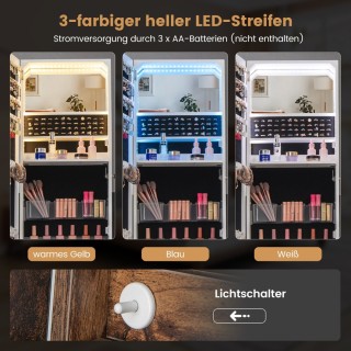 Costway Ελεύθερη Κοσμηματοθήκη με Καθρέφτη και LED Φωτισμό - Μεγάλ... Costway Ελεύθερη Κοσμηματοθήκη με Καθρέφτη και LED Φωτισμό - Μεγάλ...