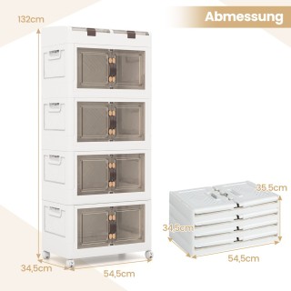 Costway Πτυσσόμενοι Αποθηκευτικοί Κάδοι με Μαγνητικές Πόρτες και Ρό...