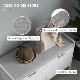 HOMCOM Πάγκος Παπουτσοθήκη με 2 Ντουλάπια και Μαξιλάρι, από Ύφασμα... HOMCOM Πάγκος Παπουτσοθήκη με 2 Ντουλάπια και Μαξιλάρι, από Ύφασμα...