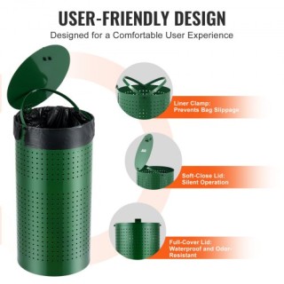 VEVOR  Κάδος Απορριμμάτων Σκύλου 11.5 Γαλόνια Ανθεκτικός στις Καιρι...