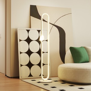 HOMCOM Λάμπα Δαπέδου LED Νότα, 28x28x145 εκ, Λευκό B31-527V90WT