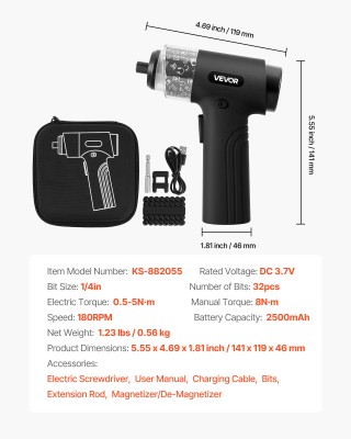 VEVOR Ασύρματο Ηλεκτρικό Κατσαβίδι με 32 Μύτες και LED Φωτισμό DDLS... VEVOR Ασύρματο Ηλεκτρικό Κατσαβίδι με 32 Μύτες και LED Φωτισμό DDLS...