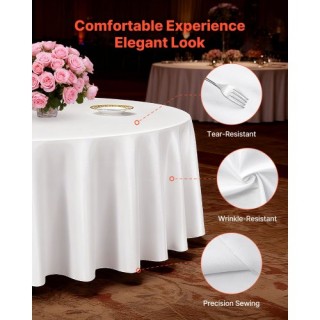 VEVOR Σετ 10 Λευκά Στρογγυλά Τραπεζομάντηλα 90 ιντσών DLZB90YCBS10H... VEVOR Σετ 10 Λευκά Στρογγυλά Τραπεζομάντηλα 90 ιντσών DLZB90YCBS10H...