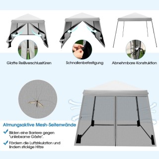Costway  Αναδιπλούμενη Τέντα Εξωτερικού Χώρου 3x3m με Αδιάβροχο Ύφα...