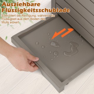 Costway  Κάδος Απορριμμάτων 118 L με Καπάκι, Αποσπώμενο Δίσκο Υγρών...