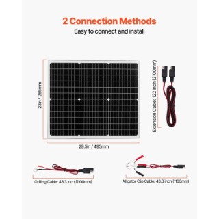 VEVOR Φορτιστής Μπαταρίας Ηλιακής Ενέργειας 50W 12V με MPPT Ελεγκτή...