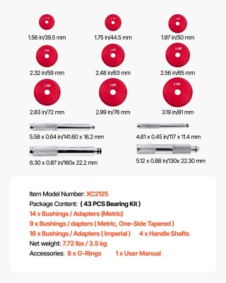 VEVOR Σετ Εργαλείων Πρεσαρίσματος Ρουλεμάν, 43 τμχ, Μεγέθη Δίσκων έ... VEVOR Σετ Εργαλείων Πρεσαρίσματος Ρουλεμάν, 43 τμχ, Μεγέθη Δίσκων έ...