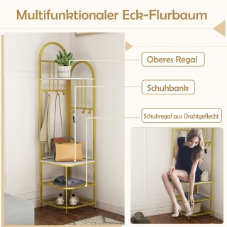 Costway Πολυλειτουργική Γωνιακή Κρεμάστρα Ρούχων με Ράφι Παπουτσιών... Costway Πολυλειτουργική Γωνιακή Κρεμάστρα Ρούχων με Ράφι Παπουτσιών...