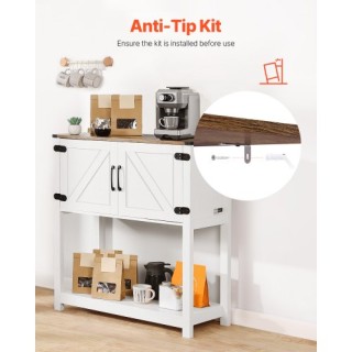 VEVOR Τραπέζι Καφέ 3 Επιπέδων με Μαγνητικές Πόρτες Καφέ Λευκό BSZSJ...