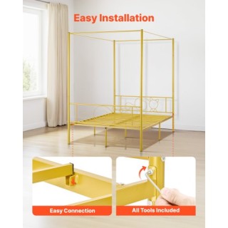 Διπλό Μεταλλικό Κρεβάτι με Κεφαλάρι & Τέσσερις Κολώνες 1985 x 1390 ...