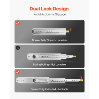 VEVOR Σετ Συρόμενων Οδηγών με Απαλή Κλείσιμο και Πλήρη Επέκταση ZXC... VEVOR Σετ Συρόμενων Οδηγών με Απαλή Κλείσιμο και Πλήρη Επέκταση ZXC...