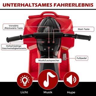 Costway  Παιδικό Quad Ηλεκτρικό Όχημα 4-8 Ετών με Ρεαλιστικό Σχεδια...