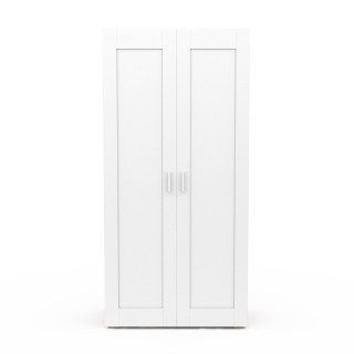 Δίφυλλη Ντουλάπα Marius με 2 Πόρτες 80 x 48 x 167 cm Λευκό & Ξύλο 3... Δίφυλλη Ντουλάπα Marius με 2 Πόρτες 80 x 48 x 167 cm Λευκό & Ξύλο 3...