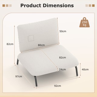 Costway Μεγάλη Πολυθρόνα με Ευρύχωρο και Βαθύ Κάθισμα, Ανθεκτική έω...