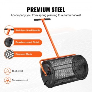 VEVOR Ρυθμιζόμενος Διανομέας Κομπόστ 24 με Πλαϊνές Ασφάλειες, Μαύρο...