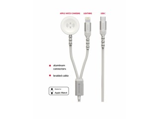 SWISSTEN Μαγνητικό Πλεκτό Μεταλλικό Καλώδιο για Apple Watch, Λάιτνι...