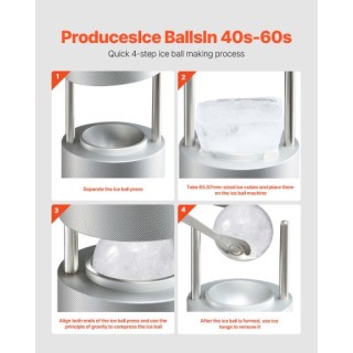 VEVOR  Παγομηχανή για Ουίσκι 53mm Ασημί BQYJYSLC53MMB9SO7V0