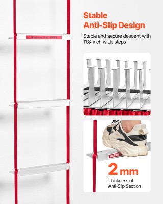 VEVOR Σπαστή Σκάλα Απόδρασης Έκτακτης Ανάγκης 5-6 Ορόφων 50FT XFTST...