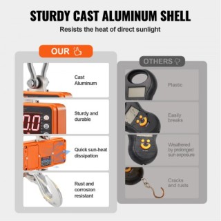 Ψηφιακή Ζυγαριά Γερανού VEVOR, 1000 kg, Βιομηχανική Κρεμαστή Ζυγαρι... Ψηφιακή Ζυγαριά Γερανού VEVOR, 1000 kg, Βιομηχανική Κρεμαστή Ζυγαρι...